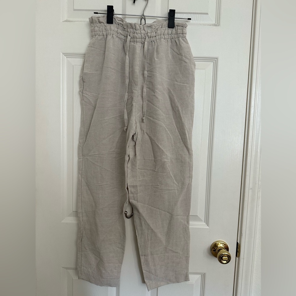 H&M Linen Blend Slim Fit Pants